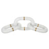 300620266a44541f0656b.jpeg Decorative Chain Link Sculpture, Gold Inlay, 14 Inch White Marble