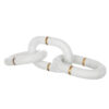 300620266a4454213209a.jpeg Decorative Chain Link Sculpture, Gold Inlay, 14 Inch White Marble