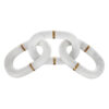 300620266a4454237b3cb.jpeg Decorative Chain Link Sculpture, Gold Inlay, 14 Inch White Marble