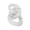 300620266a445425a9ca8.jpeg Decorative Chain Link Sculpture, Gold Inlay, 14 Inch White Marble