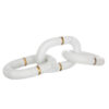 300620266a445427f01b4.jpeg Decorative Chain Link Sculpture, Gold Inlay, 14 Inch White Marble