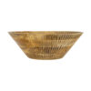 Decorative Bowl, Tapered 12 Inch Round, Textured Brown Mango Wood Finish