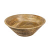 Decorative Bowl, Tapered 12 Inch Round, Textured Brown Mango Wood Finish