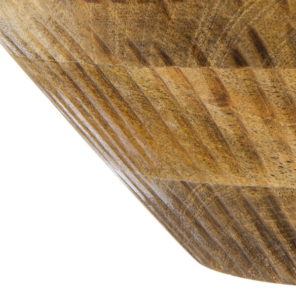 Decorative Bowl, Tapered 12 Inch Round, Textured Brown Mango Wood Finish