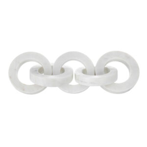 Decorative Interlinked Chain Sculpture, 18 Inch Solid White Marble