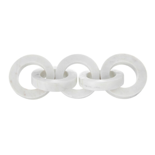 300620266a4454bac4114.jpeg Decorative Interlinked Chain Sculpture, 18 Inch Solid White Marble