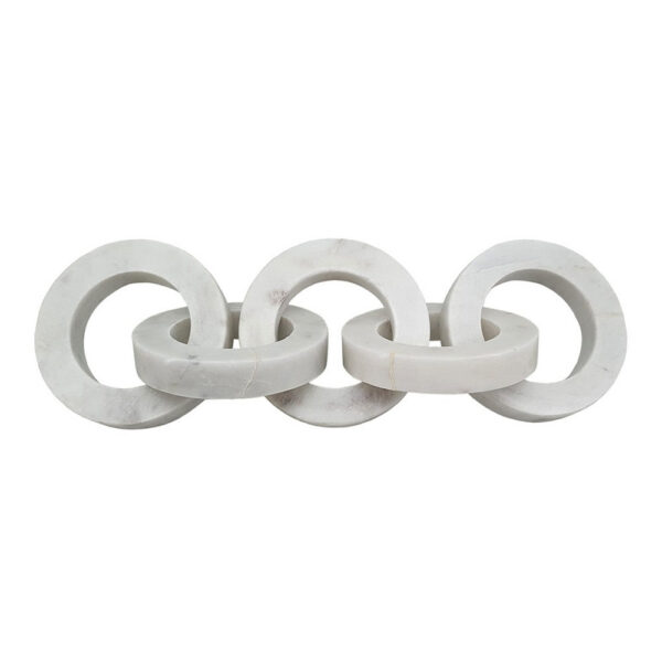 300620266a4454c1cd577.jpeg Decorative Interlinked Chain Sculpture, 18 Inch Solid White Marble