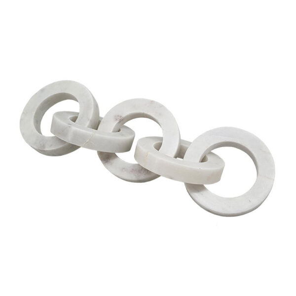 300620266a4454c5d6c91.jpeg Decorative Interlinked Chain Sculpture, 18 Inch Solid White Marble