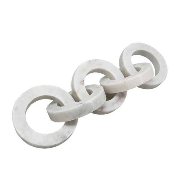 300620266a4454c9c3c3c.jpeg Decorative Interlinked Chain Sculpture, 18 Inch Solid White Marble