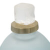 Ethan Decorative Bottle with Lid, Gold Metal Detail, Blue-White Glass 15in