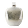 300620266a4457fd342de.jpeg Akky Decorative Bottle with Lid, Aluminum Collar Silver-White Glass 16 Inch