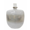 300620266a44580166bae.jpeg Akky Decorative Bottle with Lid, Aluminum Collar Silver-White Glass 16 Inch