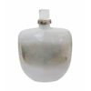 300620266a44580577961.jpeg Akky Decorative Bottle with Lid, Aluminum Collar Silver-White Glass 16 Inch