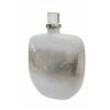 300620266a4458094c54b.jpeg Akky Decorative Bottle with Lid, Aluminum Collar Silver-White Glass 16 Inch
