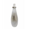 300620266a44580d18140.jpeg Akky Decorative Bottle with Lid, Aluminum Collar Silver-White Glass 16 Inch