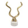 010720266a445b0cc611a.jpeg Decorative Horn Sculpture, 15 Inch Gold, Contemporary White Marble Base