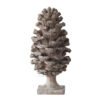 Hazel Pine Cone Accent Decor, 14 Inch Sculpture Polyresin, Gray