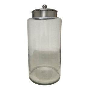 Decorative Pear Shaped Canister with Lid, Hammered Gold Accent 18 Inch