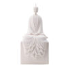 Sitting Sculpture, Peaceful Meditation Gesture, White Resin 19 Inch