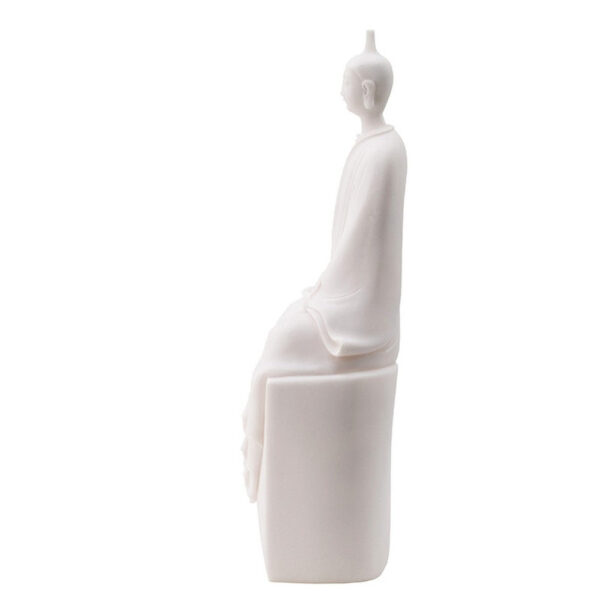 Sitting Sculpture, Peaceful Meditation Gesture, White Resin 19 Inch