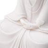 Sitting Sculpture, Peaceful Meditation Gesture, White Resin 19 Inch