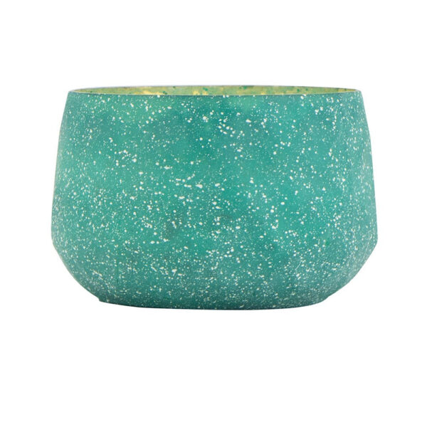 Myla Scented Soy Wax Candle, Round Glass Vessel, Natural Teal Blue