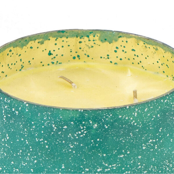 Myla Scented Soy Wax Candle, Round Glass Vessel, Natural Teal Blue