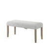 310720266a6d0ee7c8446.jpeg Teny Dining Bench, Light Gray Seat, 41 Inch Wide Oak Brown Frame