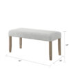 310720266a6d0ef2508ec.jpeg Teny Dining Bench, Light Gray Seat, 41 Inch Wide Oak Brown Frame