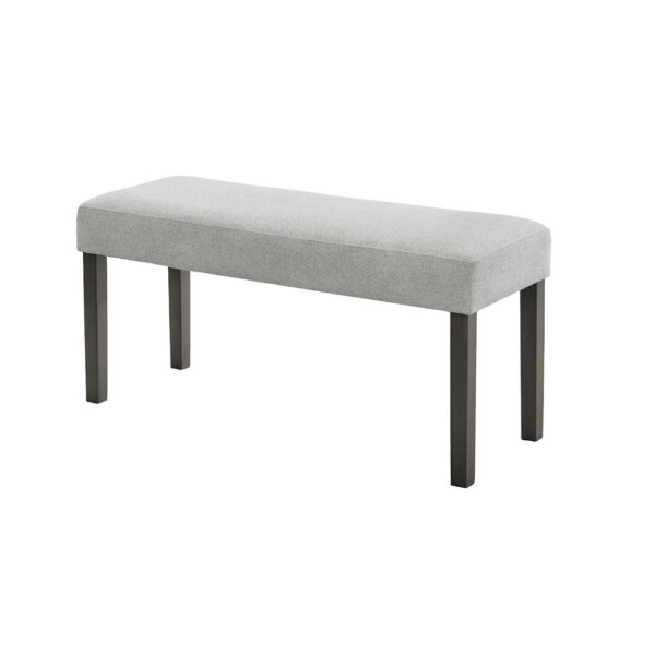 310720266a6d0efa4bb3f.jpeg Jeny Dining Bench, Foam Padded Seat, 40 Inch Wide Dark Gray Wood