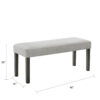 310720266a6d0f02022b7.jpeg Jeny Dining Bench, Foam Padded Seat, 40 Inch Wide Dark Gray Wood