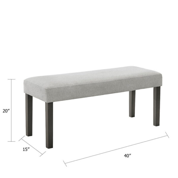 310720266a6d0f02022b7.jpeg Jeny Dining Bench, Foam Padded Seat, 40 Inch Wide Dark Gray Wood