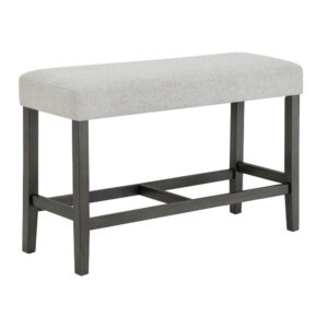 Jeny Counter Height Dining Bench, Padded Seat, 40 Inch Light Gray