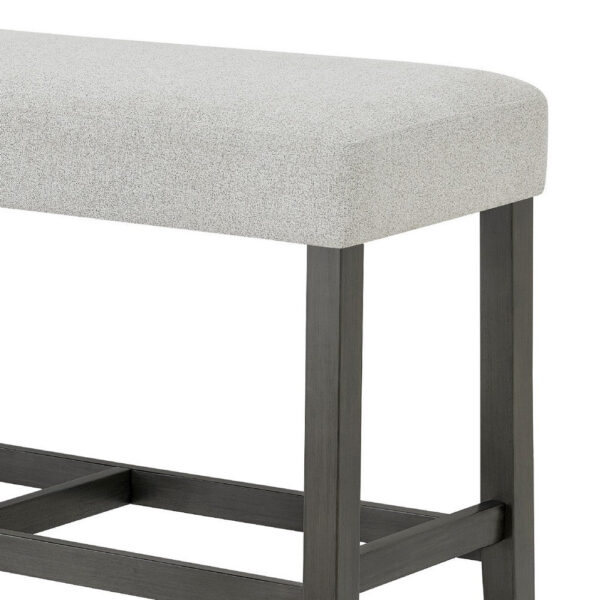 310720266a6d0f0d33be3.jpeg Jeny Counter Height Dining Bench, Padded Seat, 40 Inch Light Gray