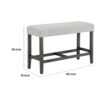 310720266a6d0f0fee347.jpeg Jeny Counter Height Dining Bench, Padded Seat, 40 Inch Light Gray