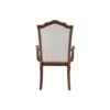 Feva Dining Armchair Set of 2, Scallop Back, Gray Polyester, Cherry Brown